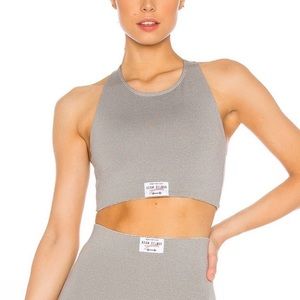Adam Selman Racer Crop Top in Heather Grey